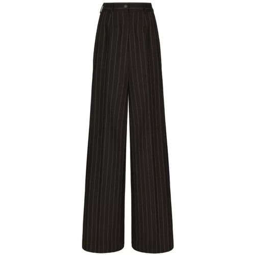 Pinstripe-Print Wide-Leg Trousers - Größe 38 - Dolce&Gabbana - Modalova