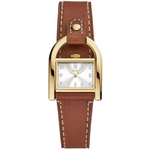 Uhr - Harwell Three-Hand Medium Leather Watch - Gr. unisize - in Braun - für Damen - Fossil - Modalova