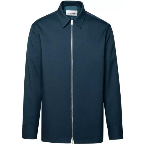 Blue Polyester Zip Shirt - Größe 41 - blue - Jil Sander - Modalova