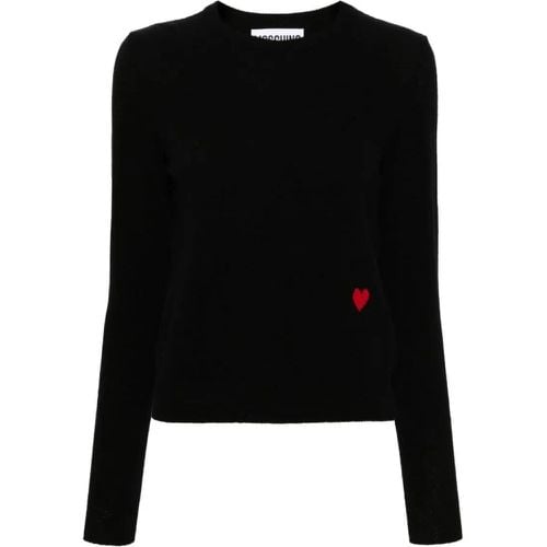 Black Wool Sweater With Logo - Größe 42 - Moschino - Modalova