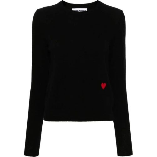 Black Wool Sweater With Logo - Größe 44 - Moschino - Modalova