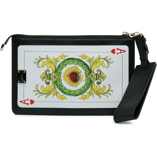 Clutches - Printed Calfskin Playing Card Wristlet Clutch - Gr. unisize - in - für Damen - Dolce&Gabbana - Modalova