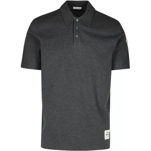 Grey Cotton Polo Shirt - Größe S - Moncler - Modalova