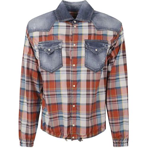 Panelled Denim Check Shirt - Größe 50 - bunt - Dsquared2 - Modalova