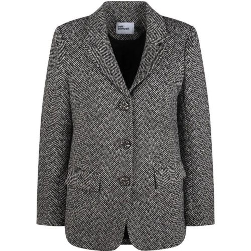 Herringbone Tweed Blazer - Größe 10 - self-portrait - Modalova