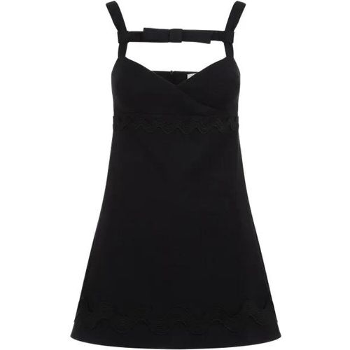 Contrasted Braid Bow Black Cotton Mini Dress - Größe 38 - schwarz - Patou - Modalova