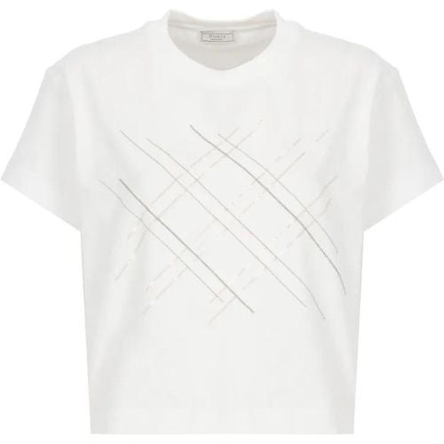 White Cotton Tshirt - Größe 44 - PESERICO - Modalova