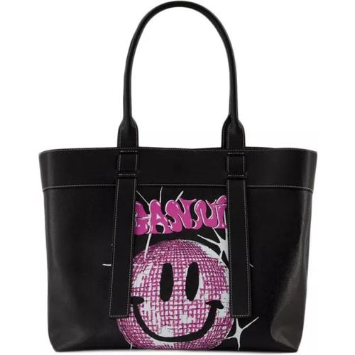 Totes - Canvas Medium Tote Bag - Phantom - Leather - Gr. unisize - in - für Damen - Ganni - Modalova