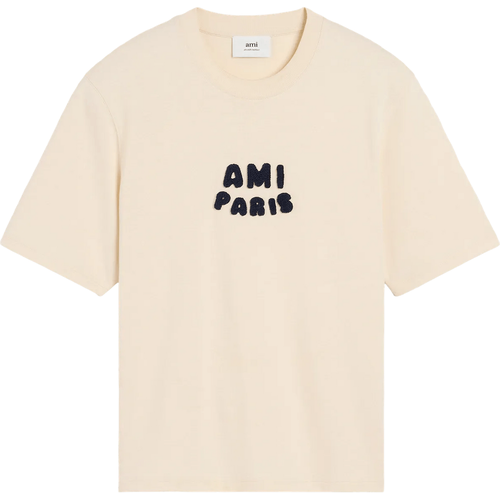 Boxy T-Shirt mit Logo-Aufnäher - Größe L - AMI Paris - Modalova