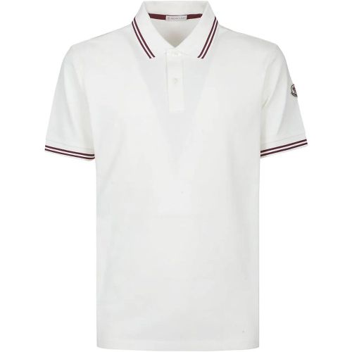 Short Sleeve Polo Shirt White - Größe L - Moncler - Modalova