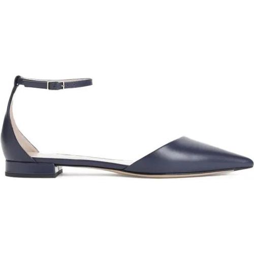 Loafers & Ballerinas - Midnight Blue Calf Leather Ballerina - Gr. 38,5 (EU) - in - für Damen - Giorgio Armani - Modalova