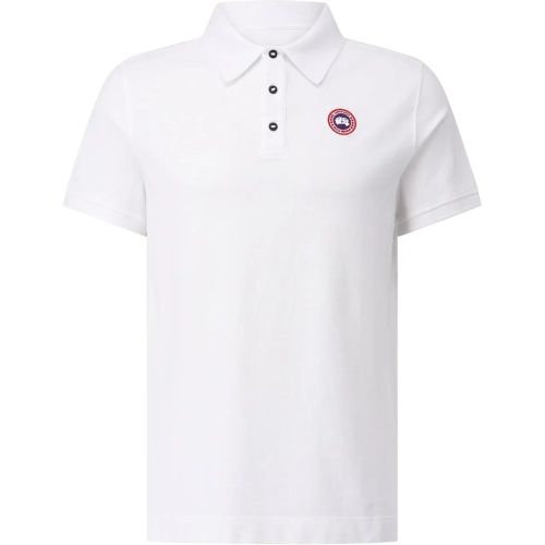 White Logoed Polo Shirt - Größe L - Canada Goose - Modalova