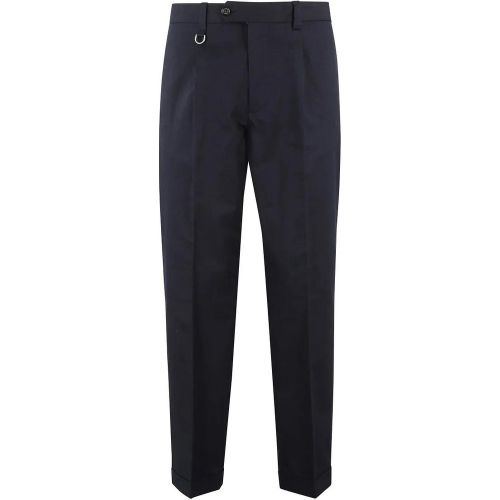 Tailored Blue Trousers With Ankle Cuffs - Größe 44 - Paolo Pecora - Modalova