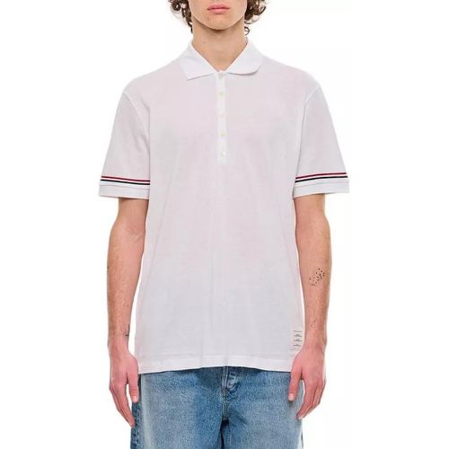 Ribbed Cuff Polo Shirt - Größe 1 - white - Thom Browne - Modalova