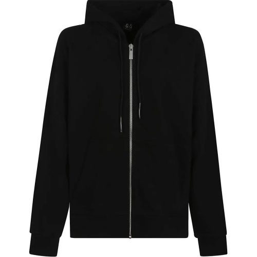 Classic Black Zip Hoodie With Contrasting Logo Pri - Größe L - 44 Label Group - Modalova