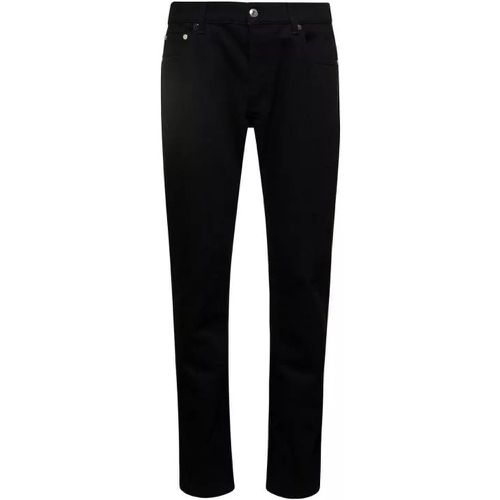 Black Slim Five-Pocket Jeans With Metallic Logo Pa - Größe 52 - black - alexander mcqueen - Modalova