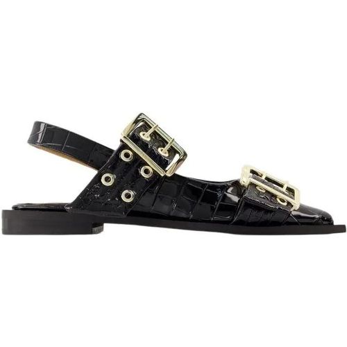 Loafer - Feminine Buckle Ballerinas - Synthetic Leather - B - Gr. 38 (EU) - in - für Damen - Ganni - Modalova