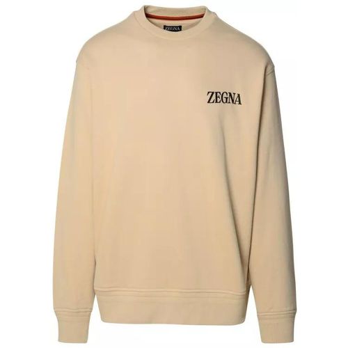 Beige Cotton Sweatshirt - Größe 46 - Zegna - Modalova