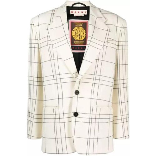 Checked Jacket White/Black - Größe 40 - white - Marni - Modalova