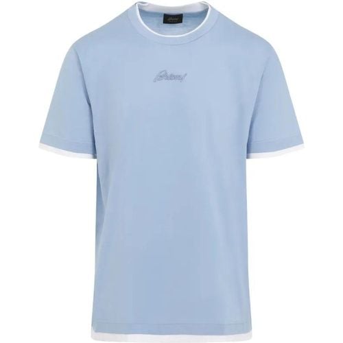 Sky Blue Cotton T-Shirt - Größe XL - Brioni - Modalova