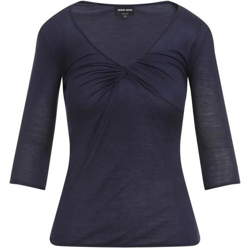 Viscose-Silk Pullover - Größe 42 - blau - Giorgio Armani - Modalova