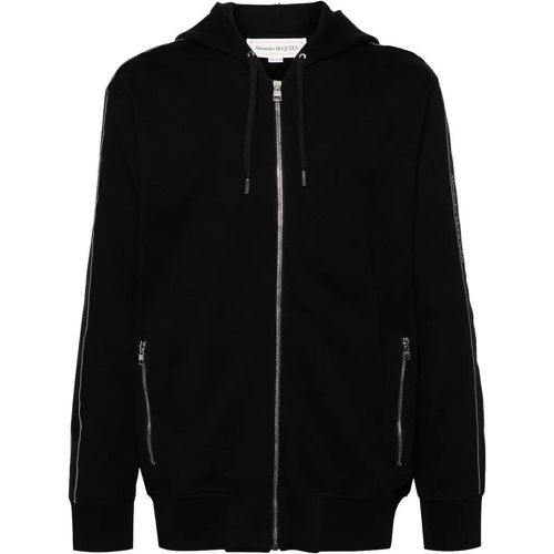 Black Cotton Hooded Sweatshirt - Größe L - alexander mcqueen - Modalova