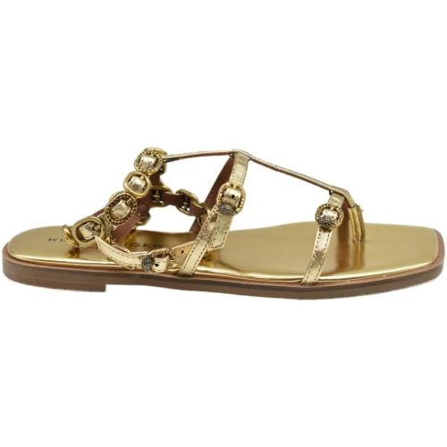Sandalen - Gold Flat Shoes With Decorative Straps By Kurt Gei - Gr. 36 (EU) - in - für Damen - Kurt Geiger London - Modalova