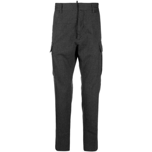 Mid-Rise Grey Tapered-Leg Trousers - Größe 48 - black - Dsquared2 - Modalova