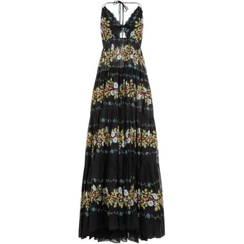 Black Cotton Floral Long Dress - Größe 40 - schwarz - ETRO - Modalova