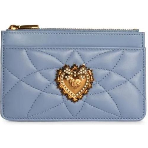 Portemonnaies - Light Blue Leather Cardholder - Gr. unisize - in - für Damen - Dolce&Gabbana - Modalova