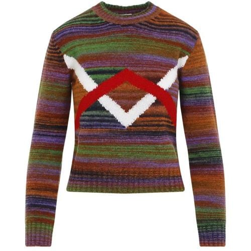 Red Sweater With Multicolor Stripes - Größe S - Loewe - Modalova