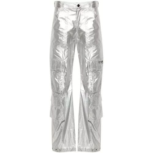 Silver Wide-Leg Cargo Trousers - Größe 42 - Golden Goose - Modalova