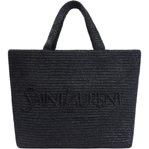 Totes - Black Raffia Tote Bag - Gr. unisize - in - für Damen - Saint Laurent - Modalova