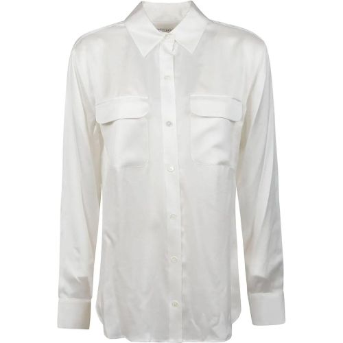 Signature Long Sleeve Shirt White - Größe L - Equipment - Modalova