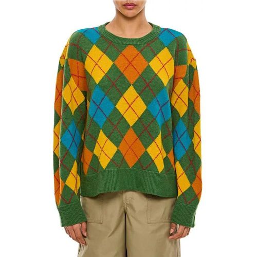 Argyle Wool Sweater - Größe M - green - Loewe - Modalova