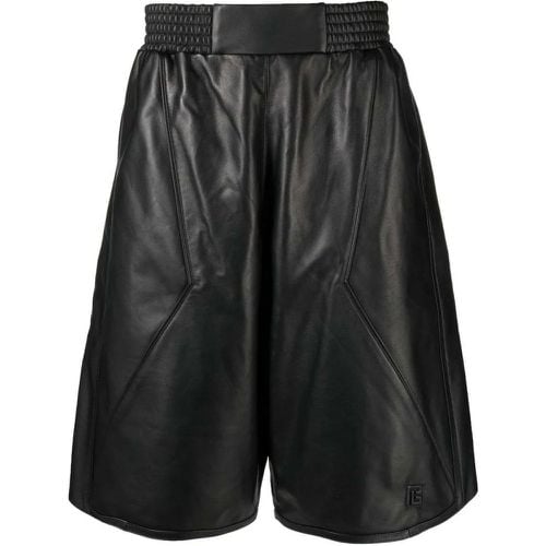 Leather Knee-Length Shorts - Größe 46 - Balmain - Modalova