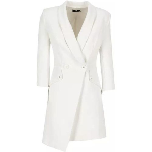 Crepe Stretch Doublebreasted Dress - Größe 40 - white - Elisabetta Franchi - Modalova