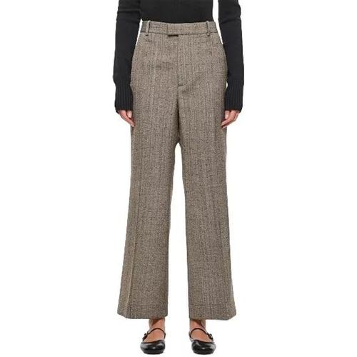 Knotted Melange Viscose Silk Trousers - Größe 38 - gray - Bottega Veneta - Modalova