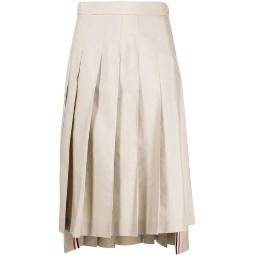 Pleated Midi Skirt - Größe 36 - beige - Thom Browne - Modalova