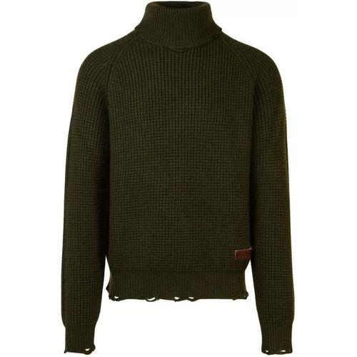 Dark Green Wool Turtleneck Sweater - Größe M - green - Dsquared2 - Modalova