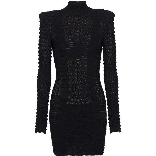 Long-Sleeve Textured Minidress - Größe 38 - Balmain - Modalova