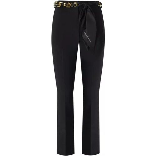Black Flare Trousers With Foulard Belt - Größe 42 - black - Elisabetta Franchi - Modalova