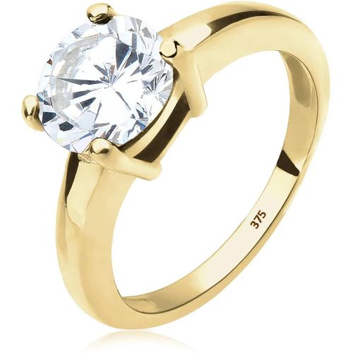 Ringe - Ring Solitärring Zirkonia 375 Gelbgold Geschenkide - Gr. 52 MM - in Weiß - für Damen - Elli - Modalova