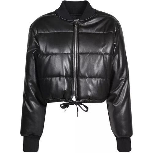 Quilted Faux Leather Jacket - Größe 40 - black - MSGM - Modalova
