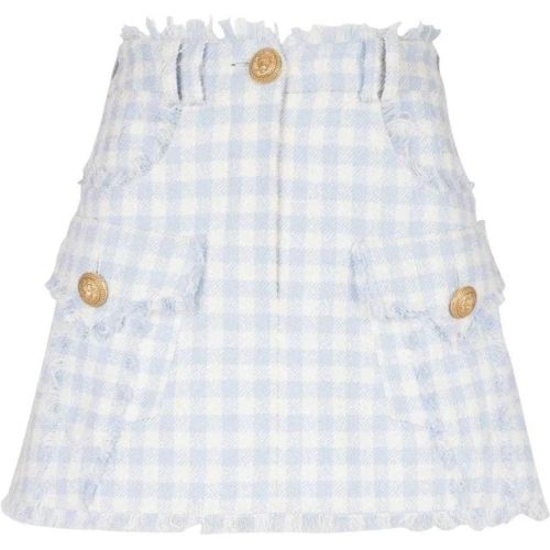 Gingham-Pattern A-Line Miniskirt - Größe 38 - Balmain - Modalova