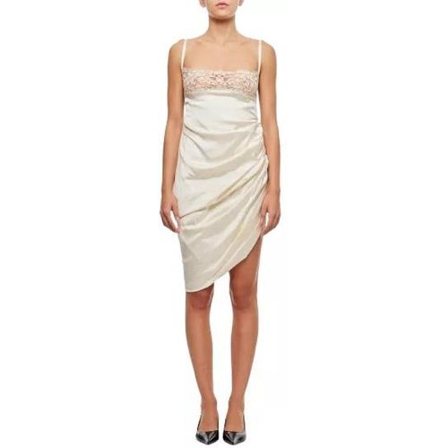 La Saudade Brodée Stretch Viscose Mini Dress - Größe 38 - white - Jacquemus - Modalova