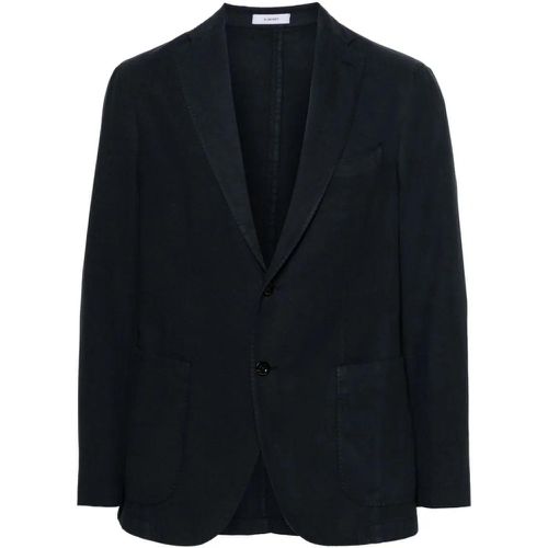 Navy Blue Cotton Jacket - Größe 58 - Boglioli - Modalova