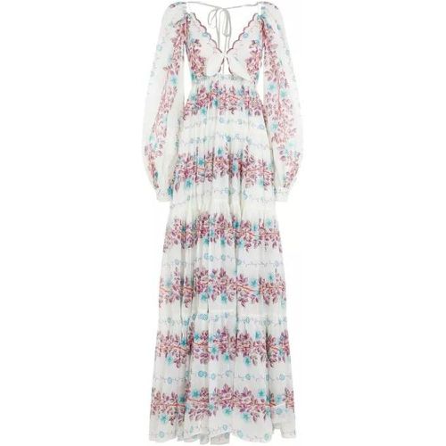 White Cotton Floral Long Dress - Größe 40 - weiß - ETRO - Modalova