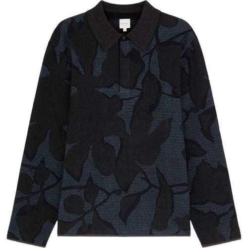 Pull col polo Jacquard Feuilles bleu Brun M1R 920Y - Größe L - Paul Smith - Modalova