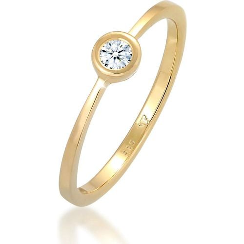 Ringe - Ring Verlobung Solitär Diamant 0.06 ct. 585 Gelbgo - Gr. 52 MM - in Weiß - für Damen - Elli - Modalova